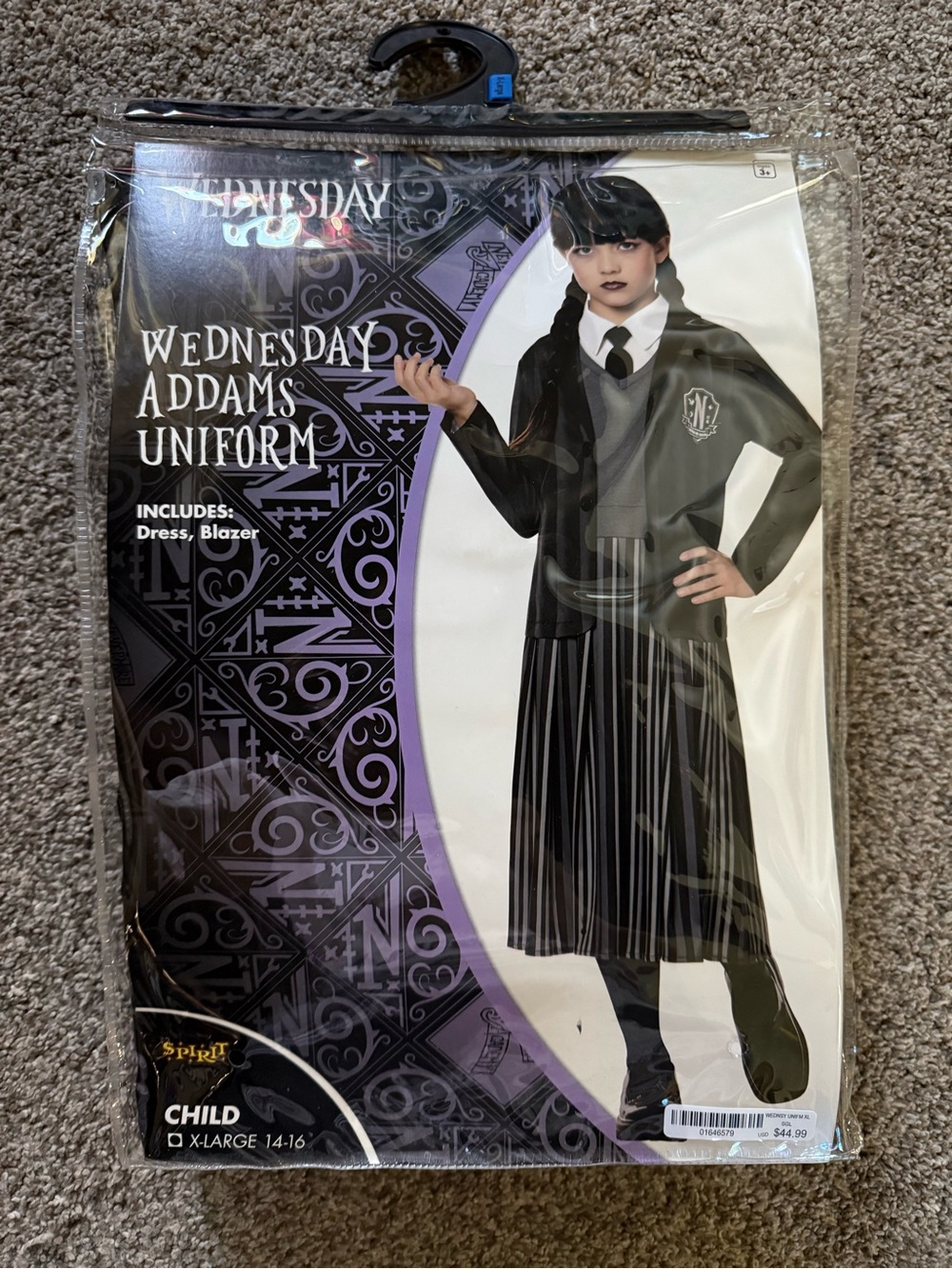 Spirit Wednesday Addams Uniform Costume - Black & Gray